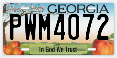 GA license plate PWM4072