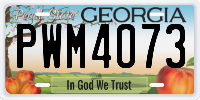 GA license plate PWM4073