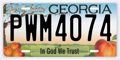 GA license plate PWM4074
