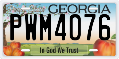 GA license plate PWM4076