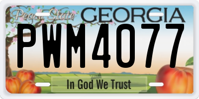 GA license plate PWM4077