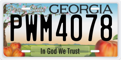 GA license plate PWM4078