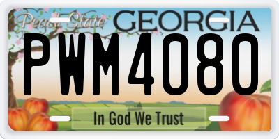 GA license plate PWM4080