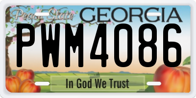 GA license plate PWM4086