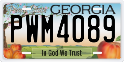 GA license plate PWM4089