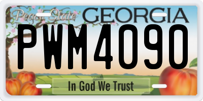 GA license plate PWM4090