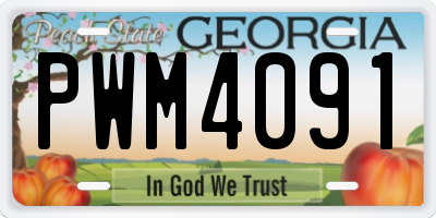 GA license plate PWM4091