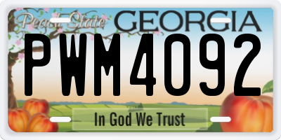 GA license plate PWM4092