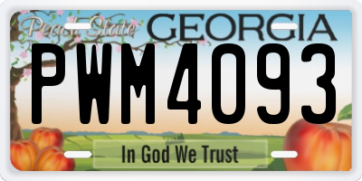 GA license plate PWM4093