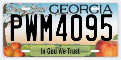 GA license plate PWM4095