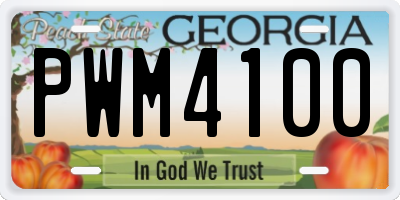 GA license plate PWM4100