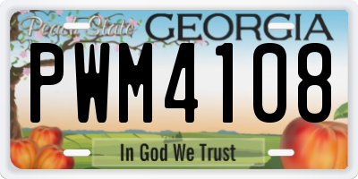 GA license plate PWM4108