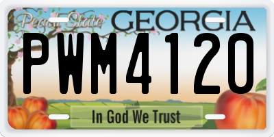 GA license plate PWM4120