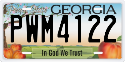 GA license plate PWM4122