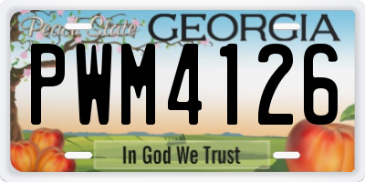GA license plate PWM4126