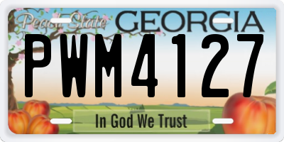 GA license plate PWM4127