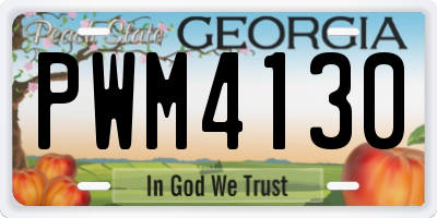 GA license plate PWM4130