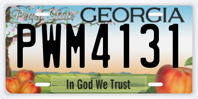 GA license plate PWM4131