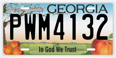 GA license plate PWM4132