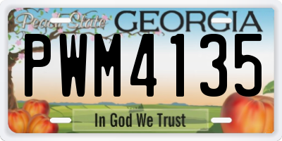 GA license plate PWM4135