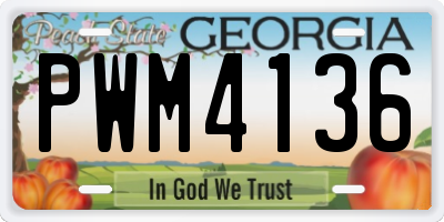 GA license plate PWM4136
