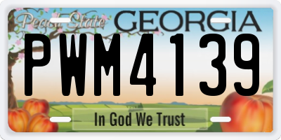 GA license plate PWM4139