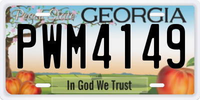 GA license plate PWM4149