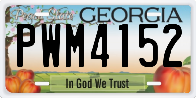GA license plate PWM4152