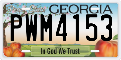 GA license plate PWM4153