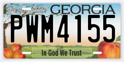 GA license plate PWM4155