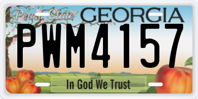 GA license plate PWM4157