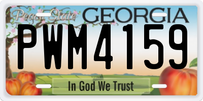 GA license plate PWM4159