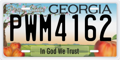 GA license plate PWM4162