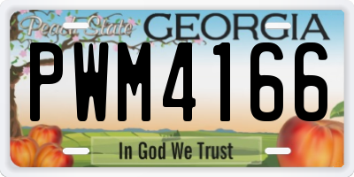 GA license plate PWM4166