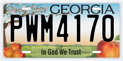 GA license plate PWM4170