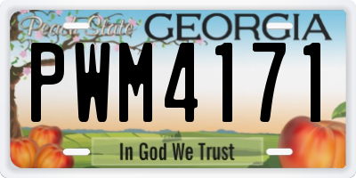 GA license plate PWM4171