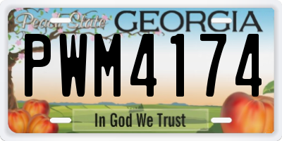 GA license plate PWM4174