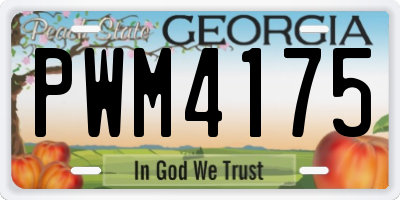 GA license plate PWM4175