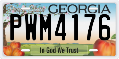 GA license plate PWM4176
