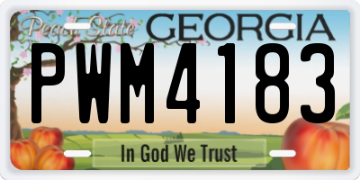 GA license plate PWM4183