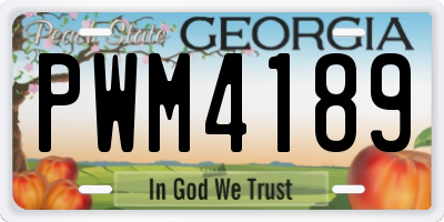 GA license plate PWM4189