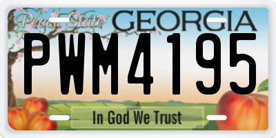 GA license plate PWM4195