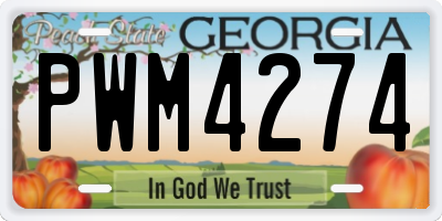 GA license plate PWM4274
