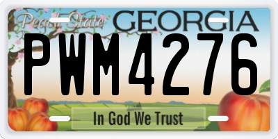 GA license plate PWM4276