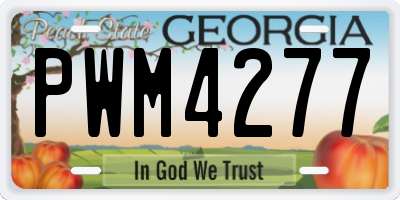GA license plate PWM4277