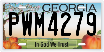 GA license plate PWM4279