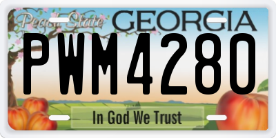 GA license plate PWM4280