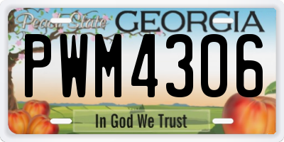 GA license plate PWM4306