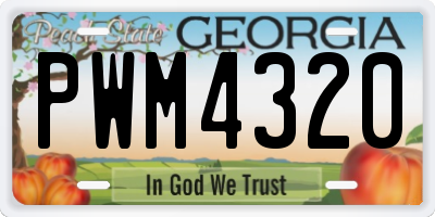 GA license plate PWM4320