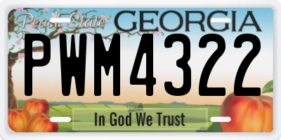 GA license plate PWM4322
